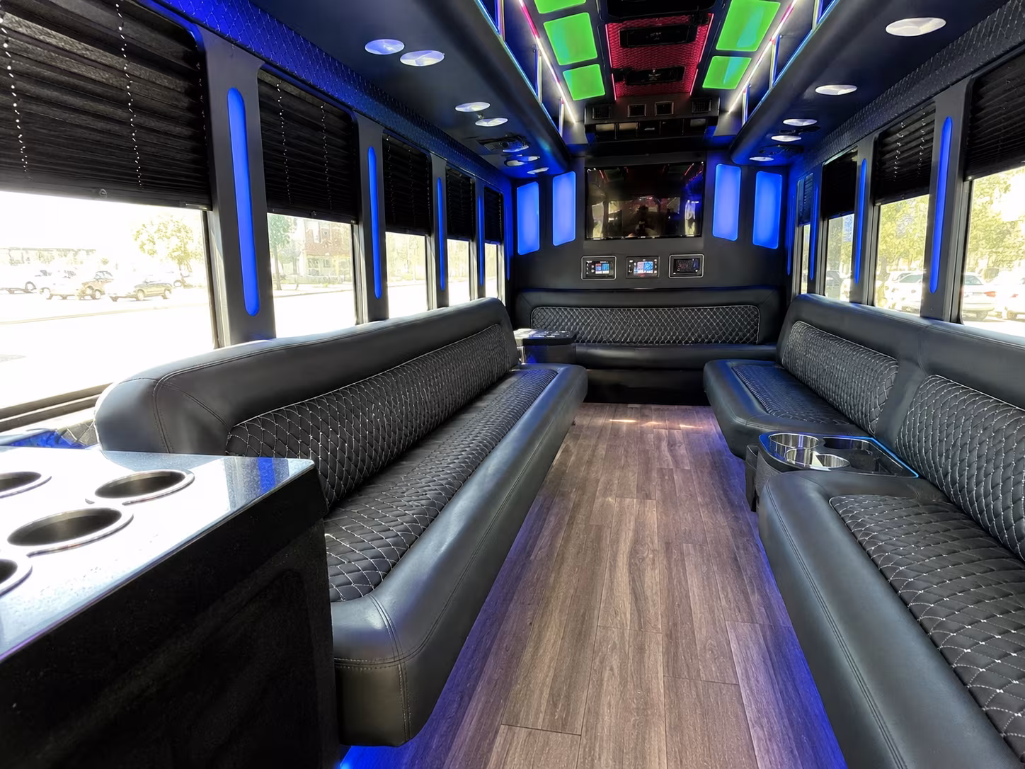 desoto 15 passenger party bus inside