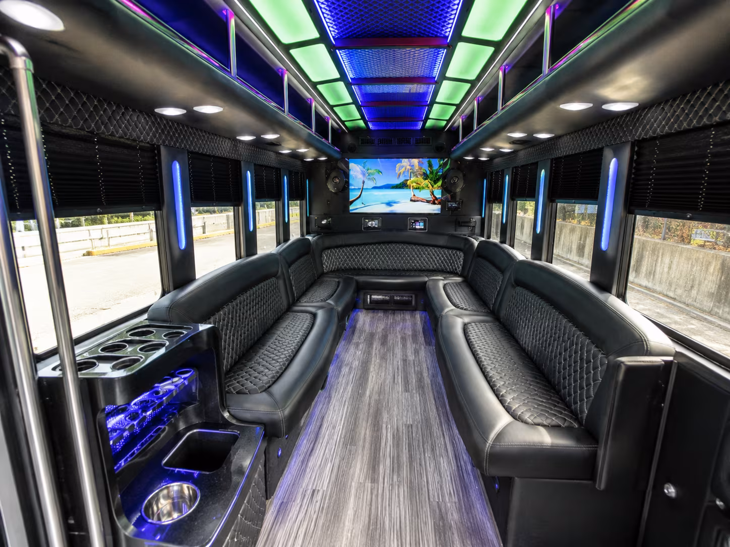 desoto 18 passenger party bus inside
