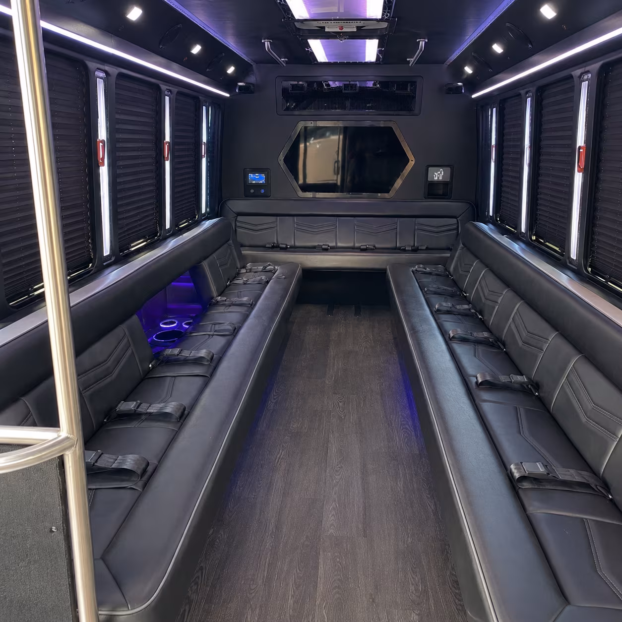 desoto 18 passenger party bus interior
