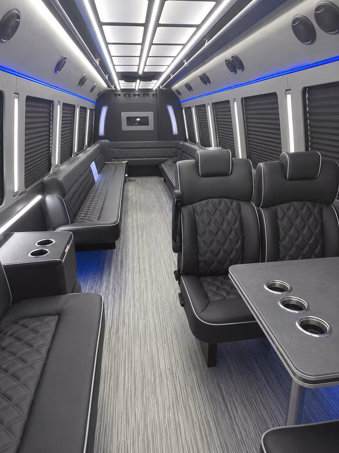 desoto 25 passenger party bus inside