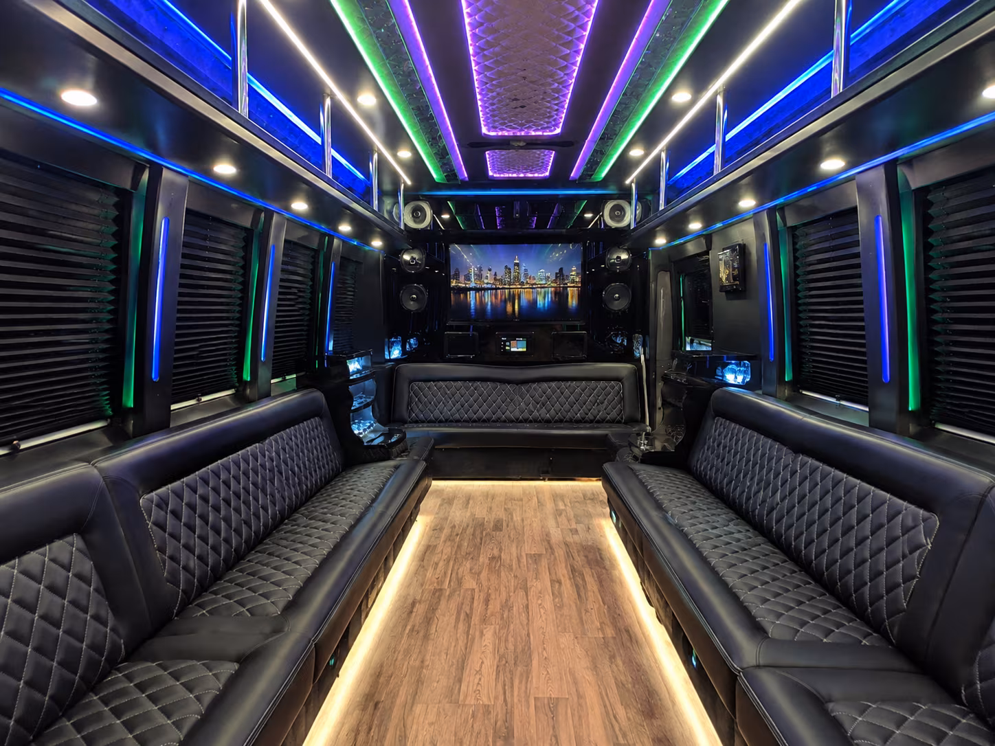 desoto 25 passenger party bus interior