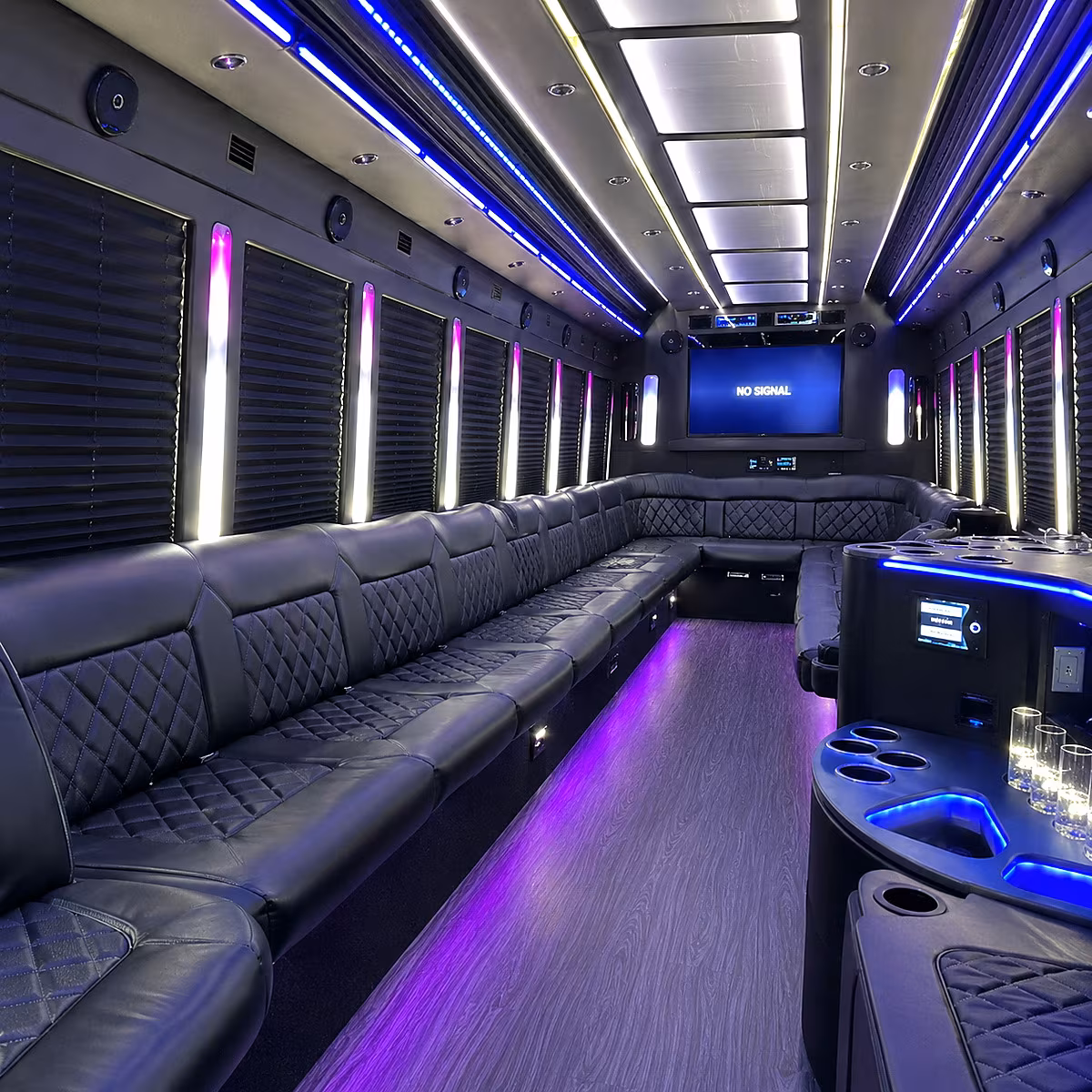 desoto 30 passenger party bus inside