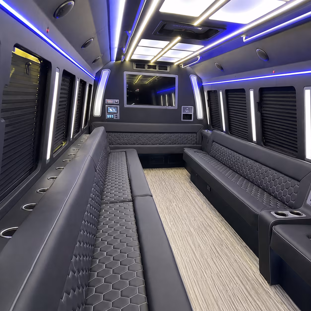 desoto 40 passenger party bus inside