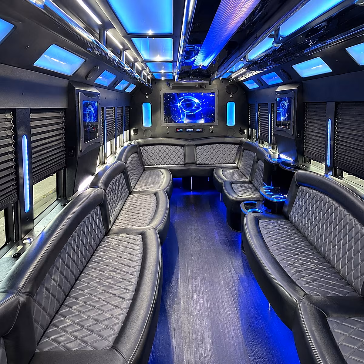 desoto 50 passenger party bus interior